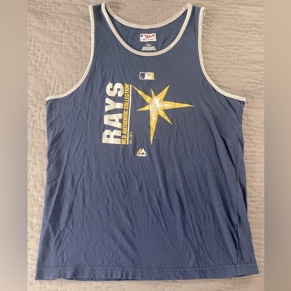 Tampa Bay Rays Men’s Tank Top Size Large Baseball MLB 100% Cotton